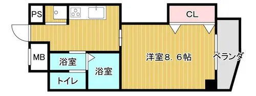 アンソレイユ天王寺北【302号室】の間取り