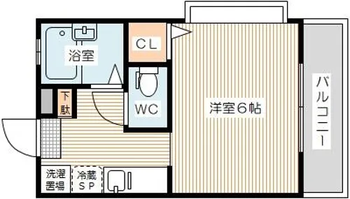 HBハイツ【107号室】の間取り