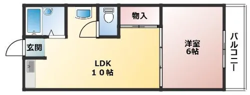 シャトー東【101号室】の間取り