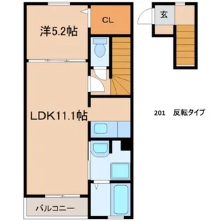 ポルト川花【201号室】の間取り