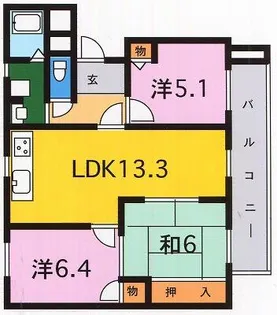 デジャヴュ東園田【1階】の間取り