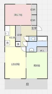 アベニール21B棟【105号室】の間取り