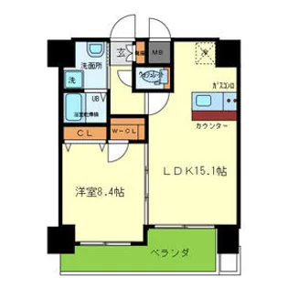 オルゴグラート森ノ宮南館【9階】の間取り