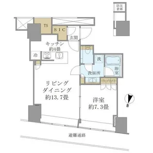 BrilliaTower堂島【10階】の間取り