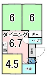プレジール中岡【202号室】の間取り