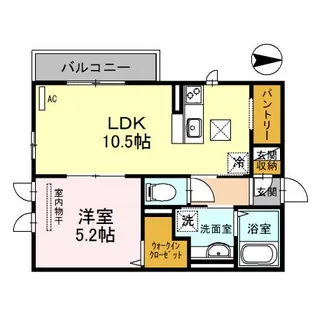 ボヌール・メゾン【105号室】の間取り