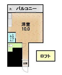 山麓ハイツ【2号室】の間取り