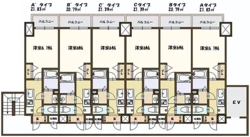 プレデコート天王寺EAST【506号室】の間取り
