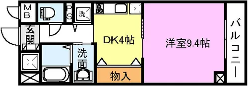 クリスタルなかもず【7階】の間取り