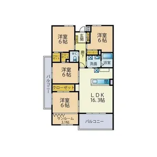 Le parterre城南【1階】の間取り