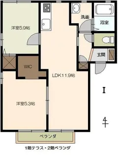 サンロイヤル1【201号室】の間取り