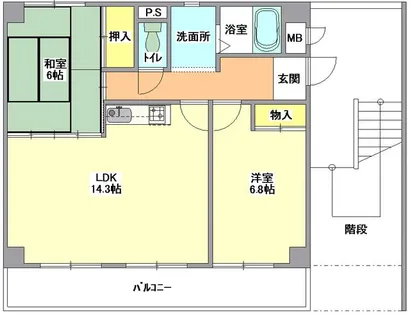 セントラルメゾン【1-C号室】の間取り