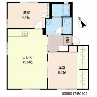 KアルメリアB棟【102号室】の間取り