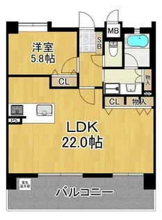 エイルマンション諏訪野町【8階】の間取り