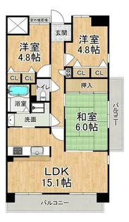 ウエストコート8番街・2番館【2階】の間取り
