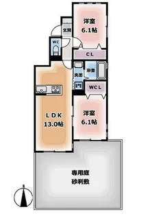 TRADS-WEST【W-1A号室】の間取り