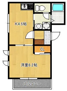 プレスト香住ヶ丘A棟【1階】の間取り