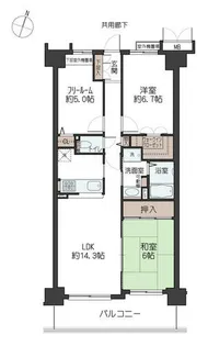 パニエ六甲【6階】の間取り