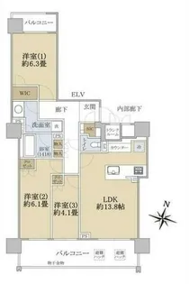ブランズ円山裏参道レジデンス(駐車場込み)【404号室】の間取り