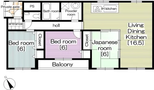 レジデンス東山【4階】の間取り