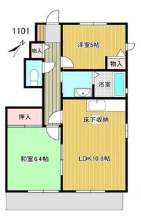 ヴィラージュなかの【1101号室】の間取り