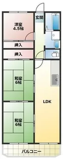 ビューハイツ若竹【6A号室】の間取り
