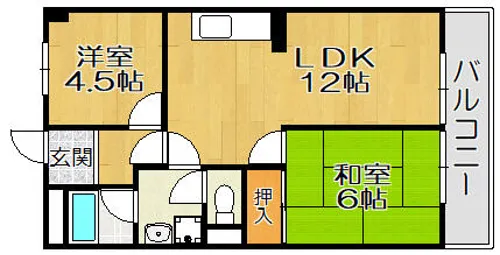 東園田ハイツ【2階】の間取り