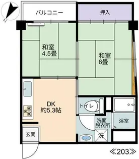ハイムフロイデ【203号室】の間取り