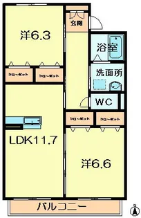 コモドルオーゴ【2階】の間取り