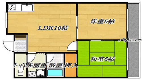 角谷ハイツ【2階】の間取り