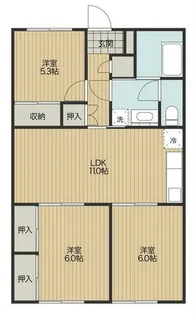 ヴィザージュ南小倉【303号室】の間取り