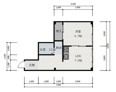 センナリビル【4-B号室】の間取り
