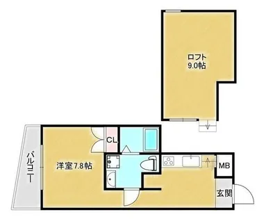 AURUMKOBE【202号室】の間取り