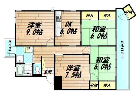 足立ハイマート【4階】の間取り