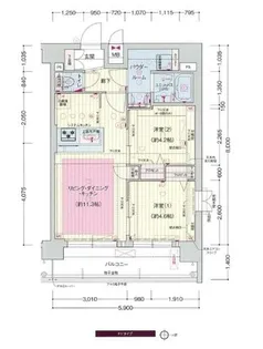 プレサンスTHE KYOTO 華苑【6階】の間取り
