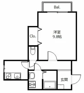 ポレール久方【102号室】の間取り