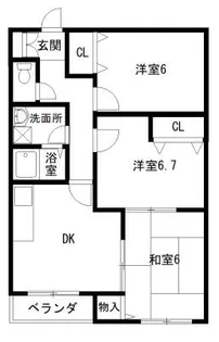 トウロワエトワール【1階】の間取り
