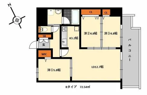 フォンターナガーデン博多駅前【8階】の間取り