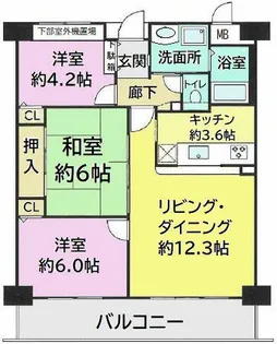 ロイヤルシャトー夙川公園【204号室】の間取り