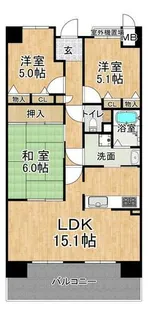 ウエストコート8番街・1番館【7階】の間取り
