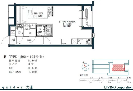 quador大濠【4階】の間取り