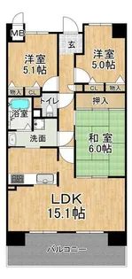 ウエストコート8番街1番館【7階】の間取り