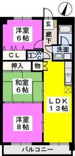 クレストG34【4階】の間取り