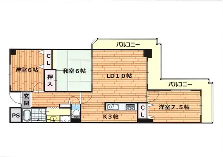 シプレ芦屋【602号室】の間取り