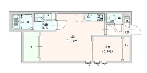 プルーム中原東【1階】の間取り