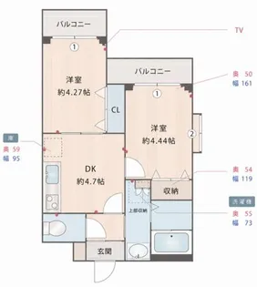 あいプラザ別府【401号室】の間取り