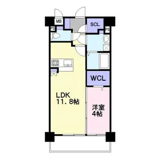 ラ・ガール日蒔野【605号室】の間取り
