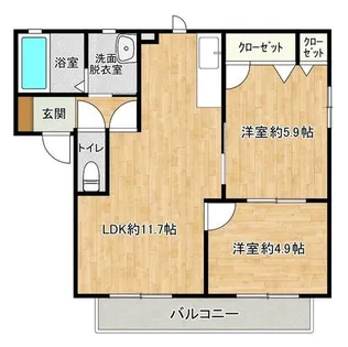 グランシード三苫A【2階】の間取り