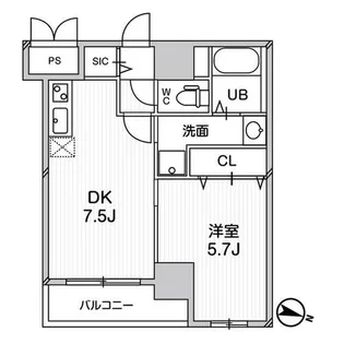 プレアデス千里山田【0707号室】の間取り