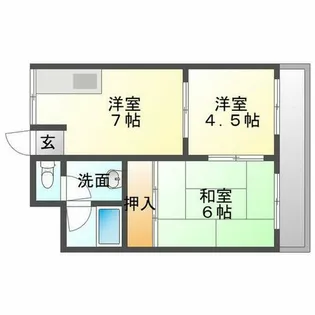 イルソーレ五月苑 南棟【2階】の間取り